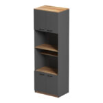 Ντουλάπα κουζίνας Rowan σε ανθρακί-oak απόχρωση 60x42x182εκ - Image 3