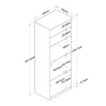 Ντουλάπα κουζίνας Rowan σε ανθρακί-oak απόχρωση 60x42x182εκ - Image 7