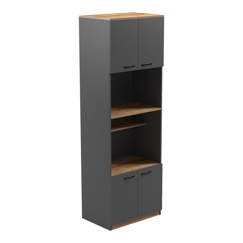 product_pako_230-000097 Ντουλάπα κουζίνας Rowan σε ανθρακί-oak απόχρωση 60x42x182εκ - Image 1