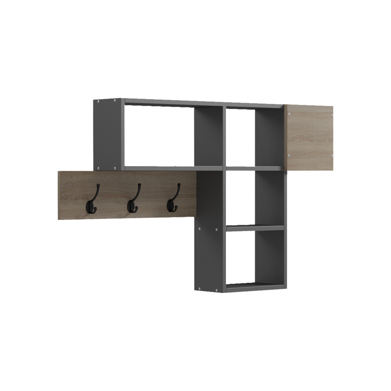 product_pako_230-000119 Κρεμάστρα τοίχου Wenia σε sonoma-ανθρακί απόχρωση 99.5x15x61εκ - Image 1