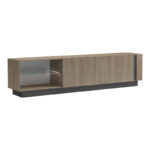 Έπιπλο τηλεόρασης με Led Vario sonoma - ανθρακί 185.6x35x45εκ - Image 2