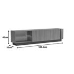 Έπιπλο τηλεόρασης με Led Vario sonoma - ανθρακί 185.6x35x45εκ - Image 8