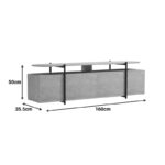 Έπιπλο τηλεόρασης Medousa sonoma - μαύρη όψη μαρμάρου 160x35.5x50εκ - Image 8