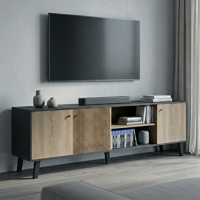 product_pako_230-000131 Έπιπλο τηλεόρασης Tuscany sonoma-ανθρακί 180x41x51εκ - Image 1