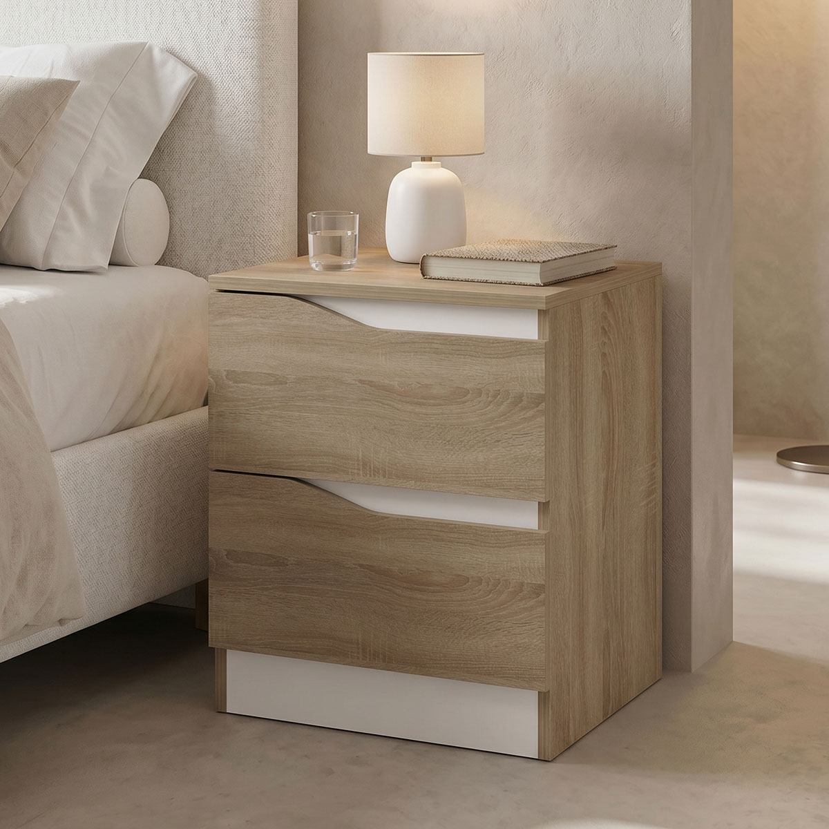 product_pako_230-000135 Κομοδίνο Verena sonoma-λευκό 40x40x50εκ - Image 1
