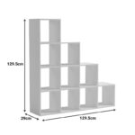 Βιβλιοθήκη Scala ανθρακί 129.5x29x129.5εκ - Image 6