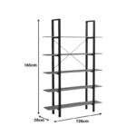 Βιβλιοθήκη-Ραφιέρα Loftie sonoma-μαύρο μέταλλο 126x28x165εκ - Image 6
