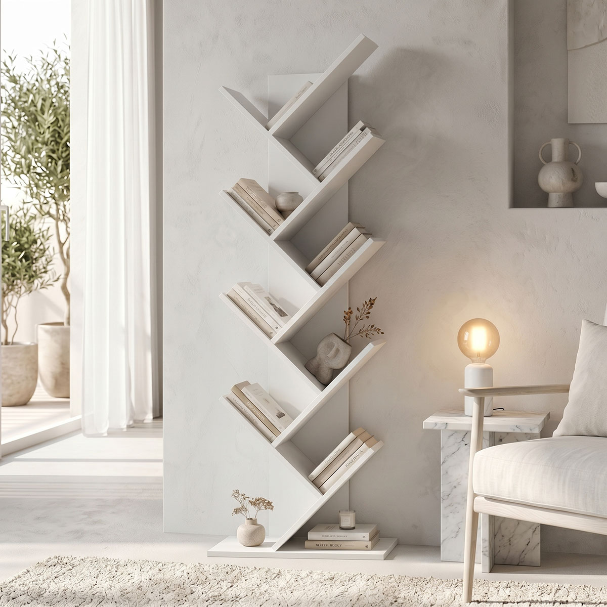 product_pako_230-000153 Βιβλιοθήκη Fyllo λευκό 50x25x141.5εκ - Image 1