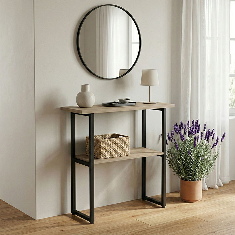 product_pako_230-000158 Κονσόλα Solain sonoma-μαύρο μέταλλο 79x29x85εκ - Image 1