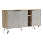 Μπουφές Balain sonoma-γκρι μπεζ όψη μαρμάρου 142x35.5x83εκ - Image 3
