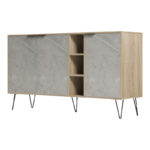 Μπουφές Balain sonoma-γκρι μπεζ όψη μαρμάρου 142x35.5x83εκ - Image 5