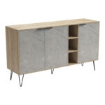 Μπουφές Balain sonoma-γκρι μπεζ όψη μαρμάρου 142x35.5x83εκ - Image 6