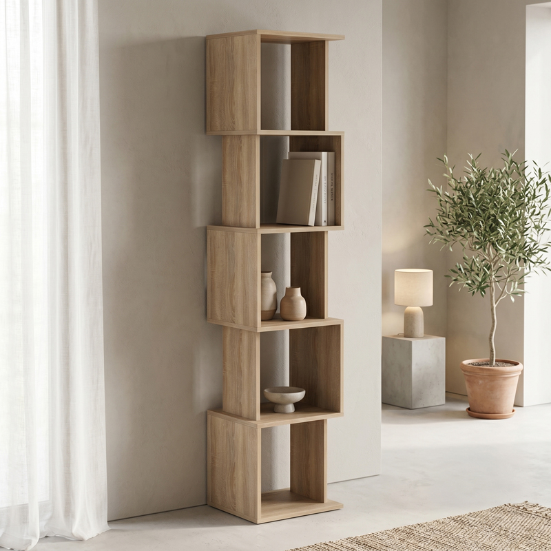 product_pako_230-000172 Βιβλιοθήκη Cubik sonoma 35x30x161εκ - Image 1
