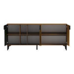 Μπουφές Riba καρυδί-μαύρη όψη μαρμάρου 180x40x78εκ - Image 2