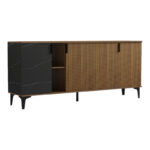 Μπουφές Riba καρυδί-μαύρη όψη μαρμάρου 180x40x78εκ - Image 3