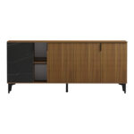 Μπουφές Riba καρυδί-μαύρη όψη μαρμάρου 180x40x78εκ - Image 4
