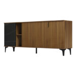 Μπουφές Riba καρυδί-μαύρη όψη μαρμάρου 180x40x78εκ - Image 5