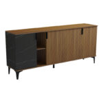 Μπουφές Riba καρυδί-μαύρη όψη μαρμάρου 180x40x78εκ - Image 6