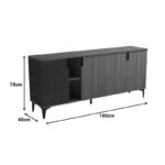 Μπουφές Riba καρυδί-μαύρη όψη μαρμάρου 180x40x78εκ - Image 8