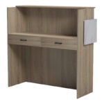 Γραφείο reception Optima με led sonoma-λευκή όψη μαρμάρου 110x40x110εκ - Image 4
