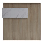 Γραφείο reception Optima με led sonoma-λευκή όψη μαρμάρου 110x40x110εκ - Image 6