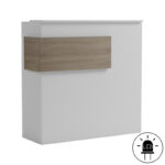 Γραφείο reception Optima με led λευκό-sonoma 110x40x110εκ - Image 2
