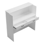 Γραφείο reception Optima με led λευκό-sonoma 110x40x110εκ - Image 3