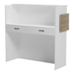 Γραφείο reception Optima με led λευκό-sonoma 110x40x110εκ - Image 4