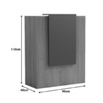 Γραφείο reception Zowel με led sonoma-ανθρακί 90x40x110εκ - Image 8