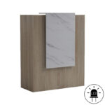 Γραφείο reception Zowel με led sonoma-λευκή όψη μαρμάρου 90x40x110εκ - Image 2