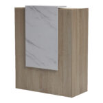 Γραφείο reception Zowel με led sonoma-λευκή όψη μαρμάρου 90x40x110εκ - Image 5