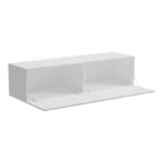 Έπιπλο τηλεόρασης επιτοίχιο με Led Rival λευκό 120x35x30εκ - Image 2