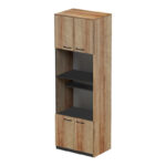 Ντουλάπα κουζίνας Rowan σε ανθρακί-oak απόχρωση 60x42x182εκ - Image 3