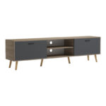 Έπιπλο τηλεόρασης Gorna sonoma-ανθρακί 180x35x48.6εκ - Image 3