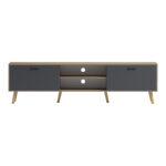 Έπιπλο τηλεόρασης Gorna sonoma-ανθρακί 180x35x48.6εκ - Image 4