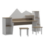 Παιδικό γραφείο με σκαμπο Dualto sonoma-λευκό 180x30x93.6εκ - Image 2