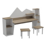 Παιδικό γραφείο με σκαμπο Dualto sonoma-λευκό 180x30x93.6εκ - Image 4