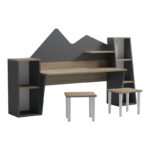 Παιδικό γραφείο με σκαμπο Dualto sonoma-ανθρακί 180x30x93.6εκ - Image 2
