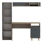 Σύνθεση γραφείου Kontor sonoma-ανθρακί 160x50x158,2εκ - Image 3
