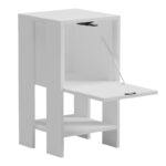 Κομοδίνο Reppo λευκό 30x30x55εκ - Image 3