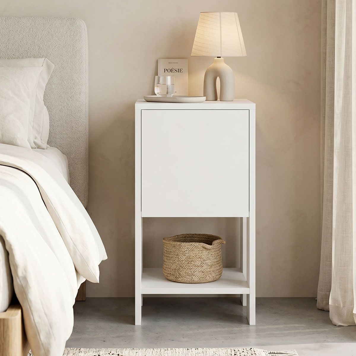 product_pako_230-000225 Κομοδίνο Reppo λευκό 30x30x55εκ - Image 1