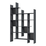Βιβλιοθήκη Manco ανθρακί 122x25.5x188εκ - Image 4