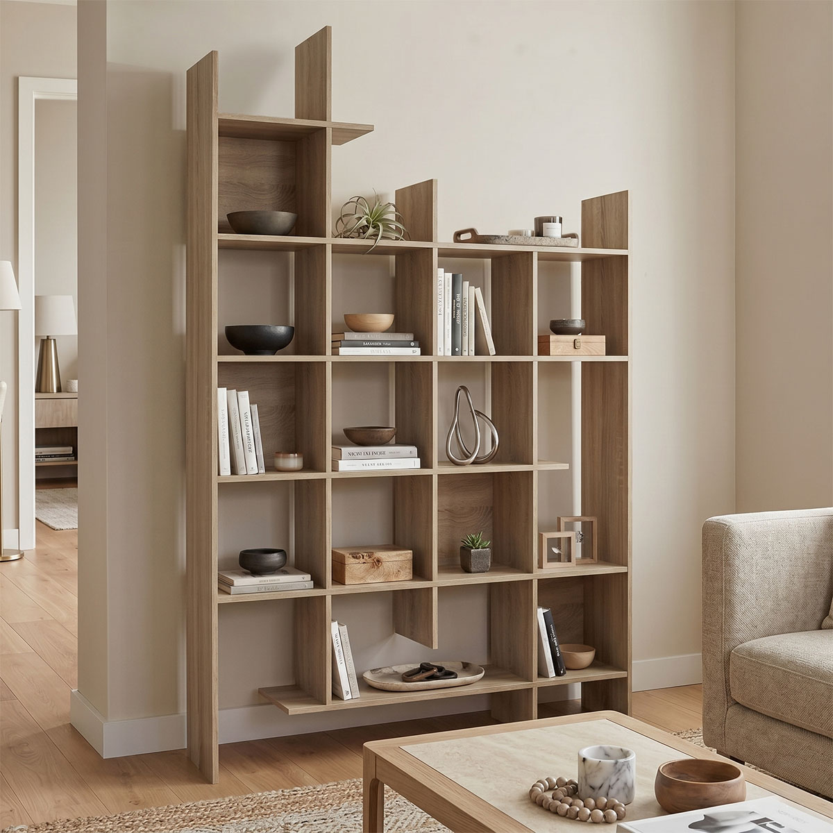 product_pako_230-000228 Βιβλιοθήκη Manco sonoma 122x25.5x188εκ - Image 1
