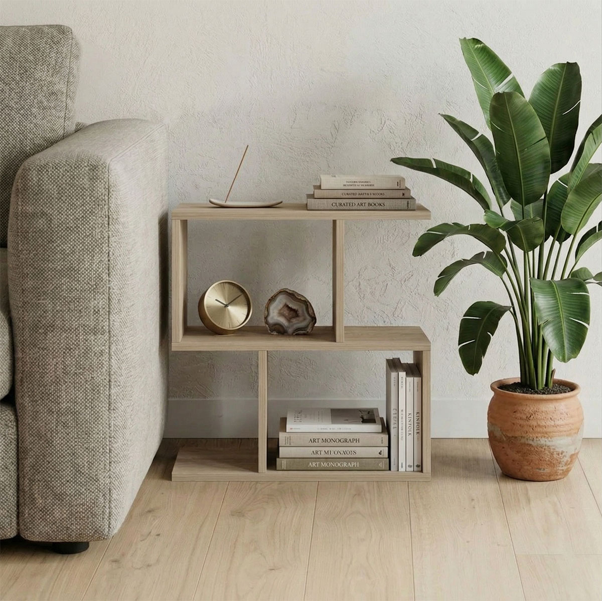 product_pako_230-000230 Βοηθητικό τραπέζι-βιβλιοθήκη Wesmol sonoma 50x20x50εκ - Image 1