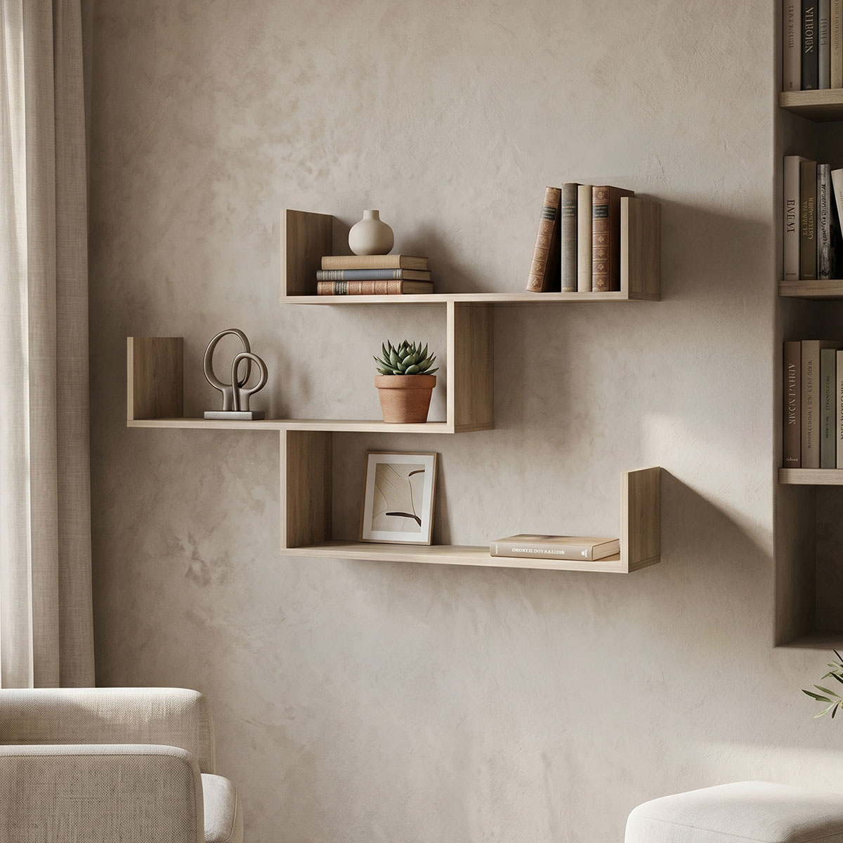 product_pako_230-000243 Ραφιέρα τοίχου Tiber sonoma 120x22x67εκ - Image 1
