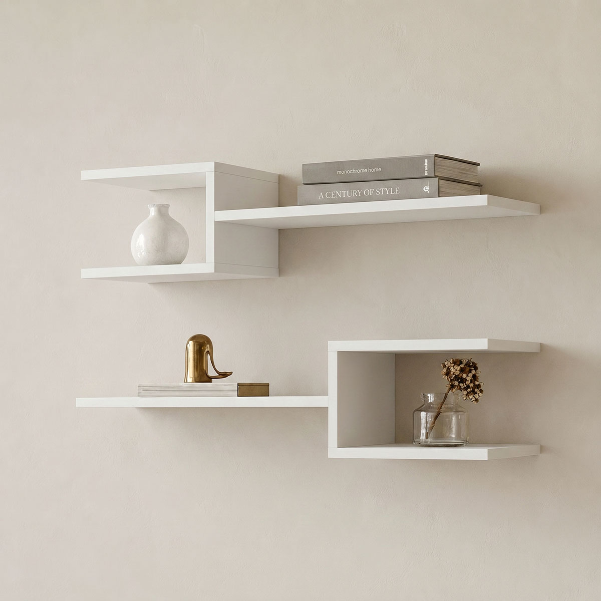 product_pako_230-000246 Ραφιέρα τοίχου Sumpa 2τεμ λευκό 65x20x18εκ - Image 1