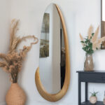 Καθρέπτης οβάλ Marly mdf σε φυσική απόχρωση 50.5x4x127εκ - Image 2