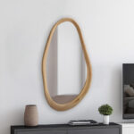 Καθρέπτης οβάλ Baloa mdf σε φυσική απόχρωση 44x4x80εκ - Image 2