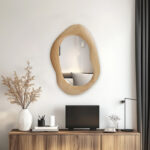 Καθρέπτης οβάλ Enola mdf σε φυσική απόχρωση 54x2.5x80εκ - Image 2