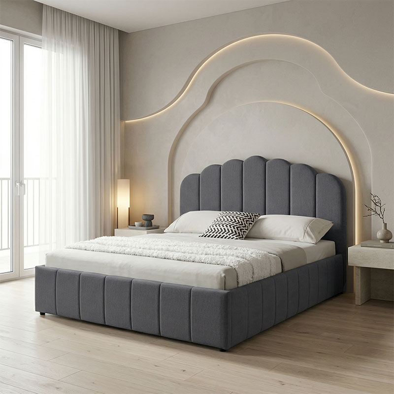 product_pako_234-000022 Κρεβάτι Tatiana ύφασμα ανθρακί με αποθηκευτικό χώρο 120x200εκ - Image 1